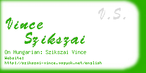 vince szikszai business card